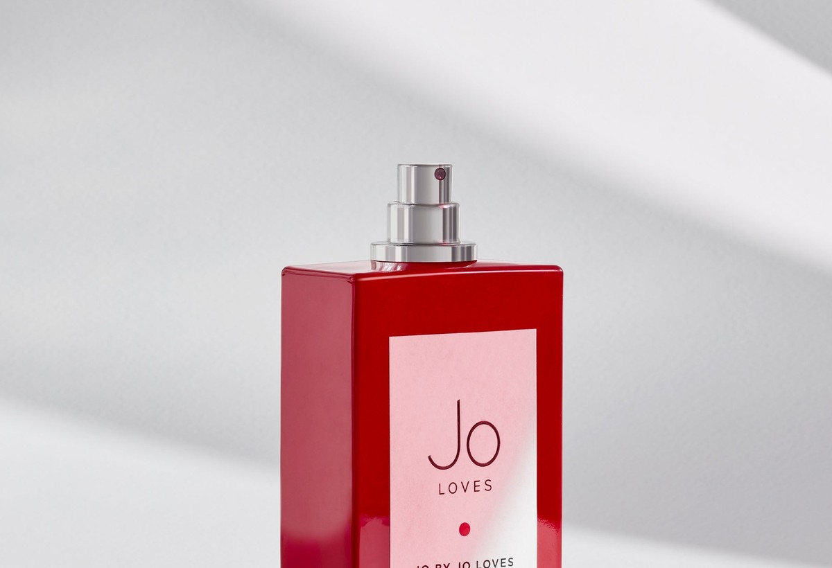 Jo Loves fragrance bottle and packaging